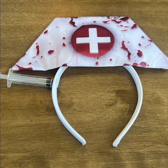 Ikali Girls Zombie Nurse Dress Headband 2 Pcs Halloween Costume Size 7-8 Scary - Picture 9 of 10